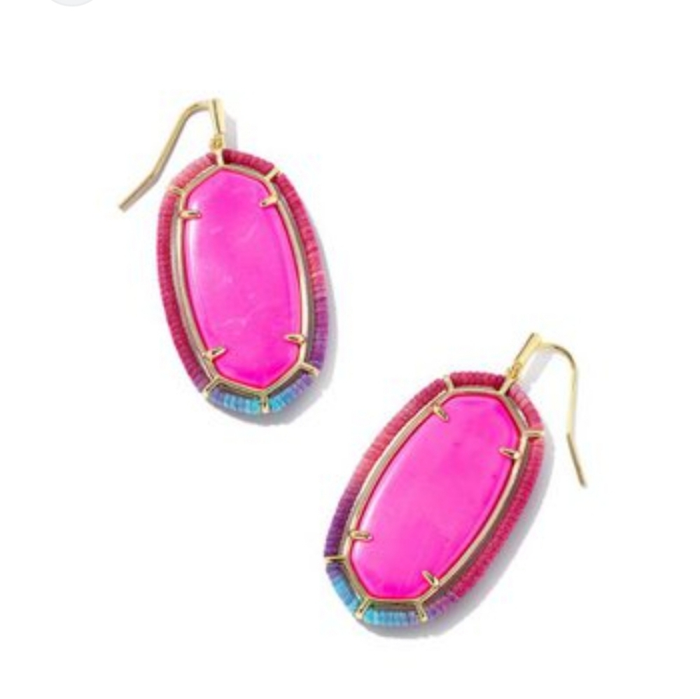 Kendra scott Pink and Gold Drop Earrings